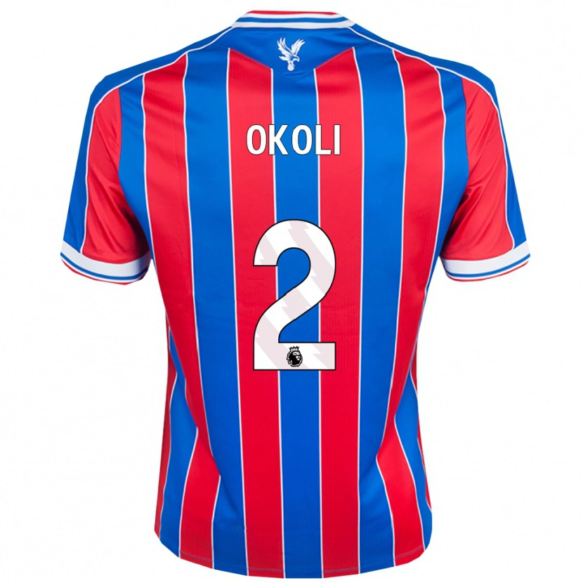 DanxenキッズChuks Okoli#2ブルー レッド ホワイトホームシャツ2025/26ジャージーユニフォーム
