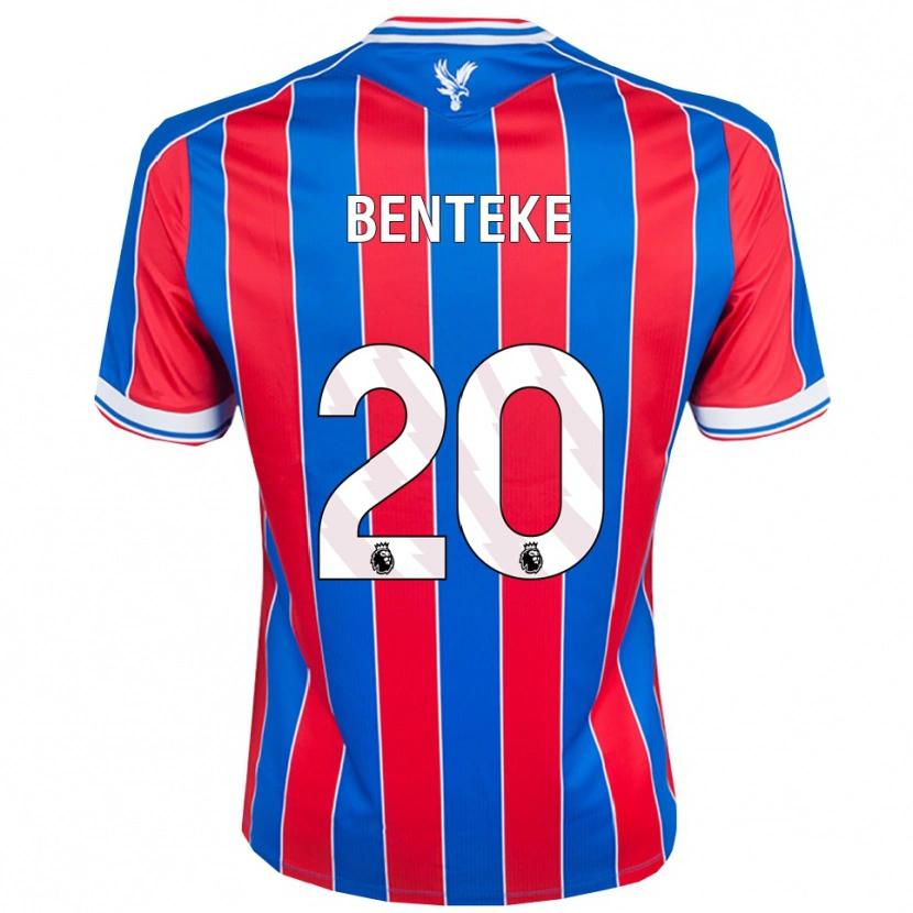 Danxenキッズクリスティアン・ベンテケ#20ブルー レッド ホワイトホームシャツ2025/26ジャージーユニフォーム