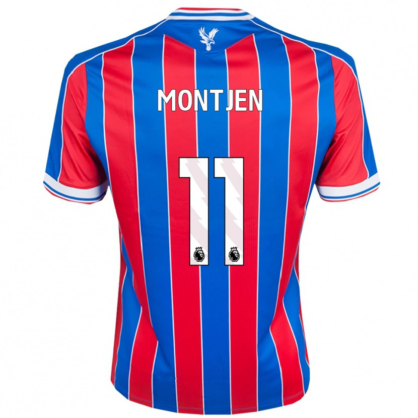 DanxenキッズDavid Montjen#11ブルー レッド ホワイトホームシャツ2025/26ジャージーユニフォーム