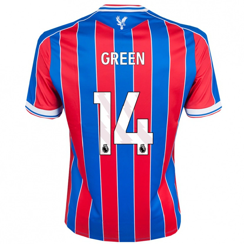 Danxenキッズジョージー・グリーン#14ブルー レッド ホワイトホームシャツ2025/26ジャージーユニフォーム