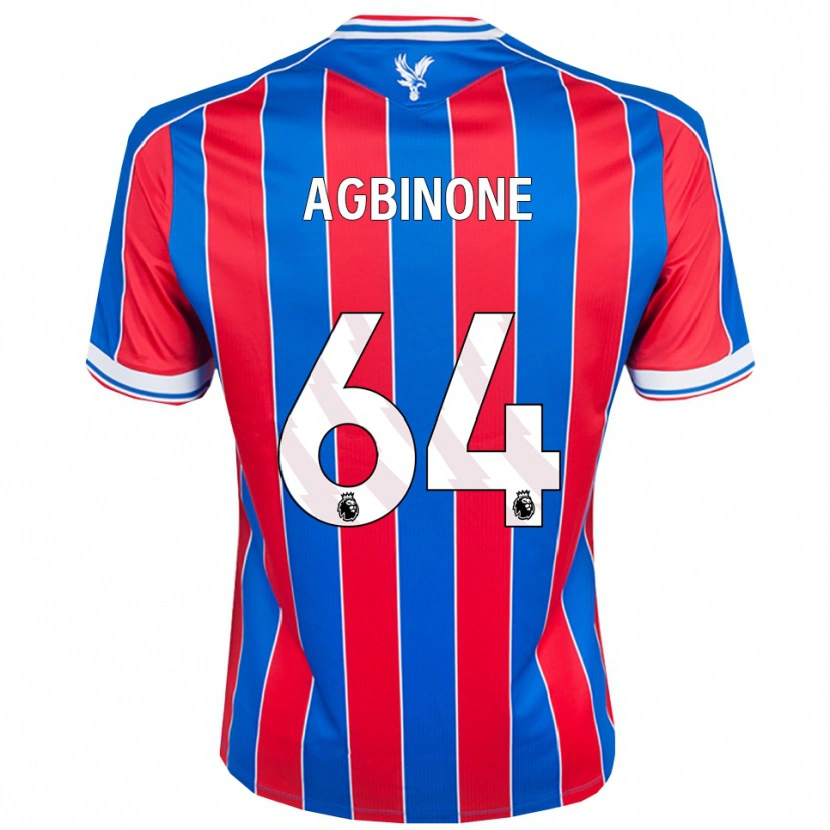 DanxenキッズAsher Agbinone#64ブルー レッド ホワイトホームシャツ2025/26ジャージーユニフォーム