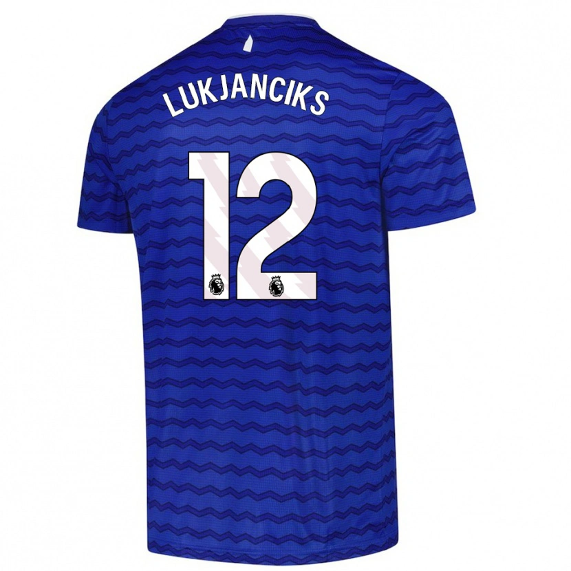 DanxenキッズDouglass Lukjanciks#12ブルー ネイビーホームシャツ2025/26ジャージーユニフォーム