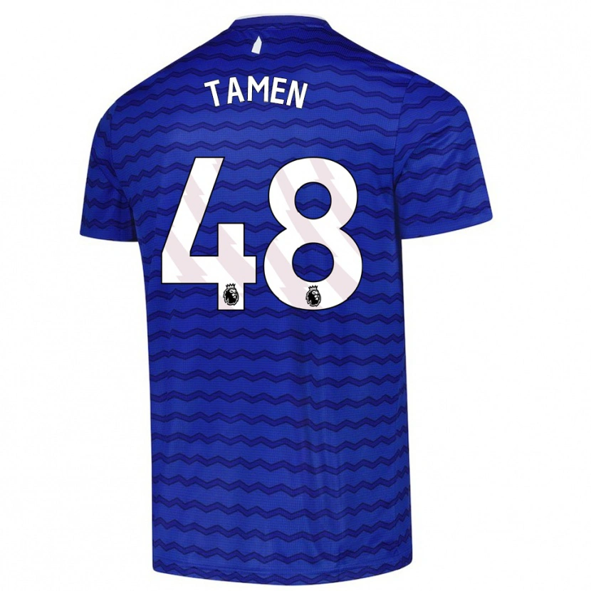 Danxenキッズウィリアム・タメン#48ブルー ネイビーホームシャツ2025/26ジャージーユニフォーム