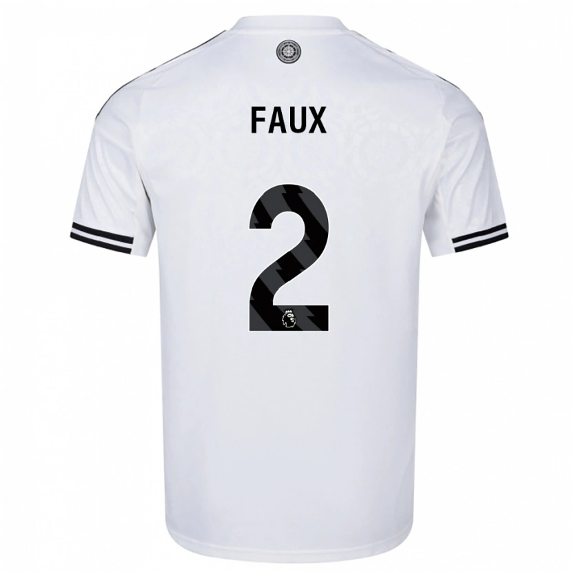 DanxenキッズAlex Faux#2ホワイト ブラックホームシャツ2025/26ジャージーユニフォーム