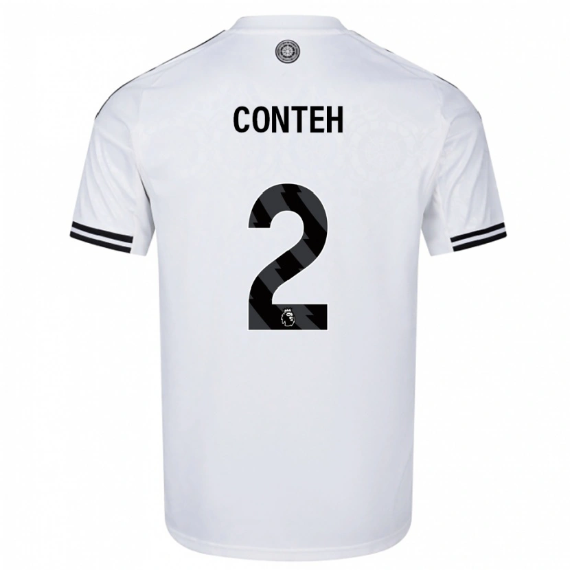 DanxenキッズDaniel Conteh#2ホワイト ブラックホームシャツ2025/26ジャージーユニフォーム
