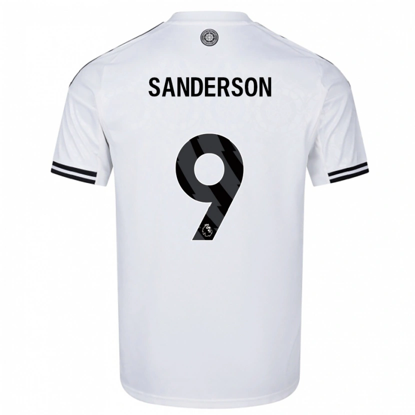 DanxenキッズOliver Sanderson#9ホワイト ブラックホームシャツ2025/26ジャージーユニフォーム
