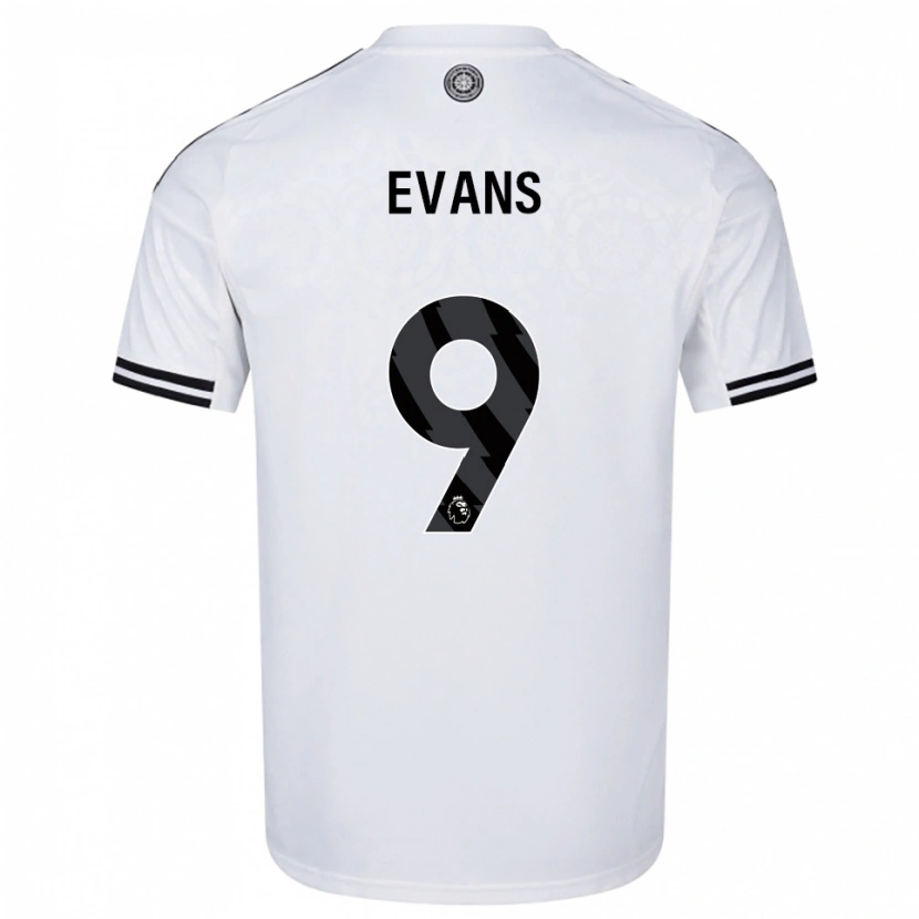 DanxenキッズAidan Evans#9ホワイト ブラックホームシャツ2025/26ジャージーユニフォーム
