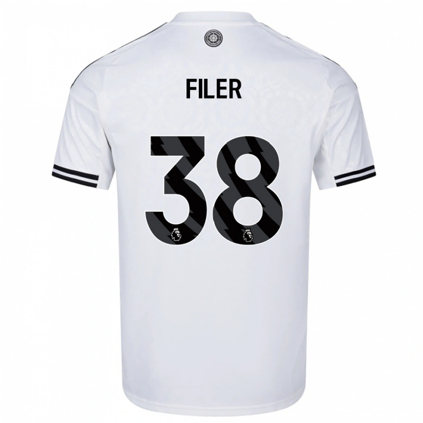DanxenキッズMaddie Filer#38ホワイト ブラックホームシャツ2025/26ジャージーユニフォーム