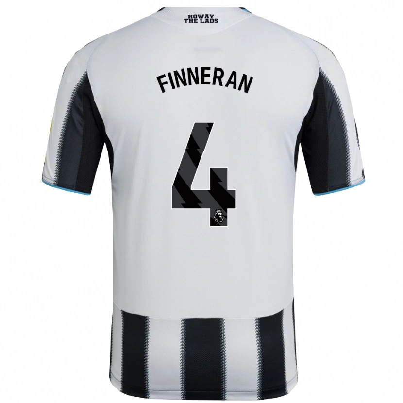 Danxenキッズロリー・フィネラン#4ブラック ホワイトホームシャツ2025/26ジャージーユニフォーム