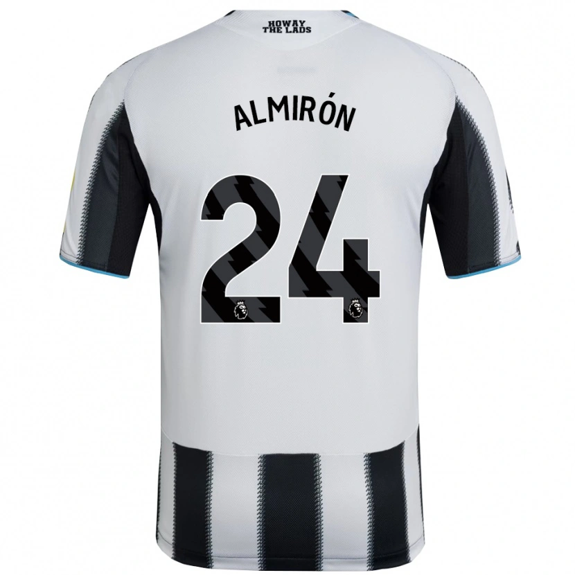 Danxenキッズミゲル・アルミロン#24ブラック ホワイトホームシャツ2025/26ジャージーユニフォーム