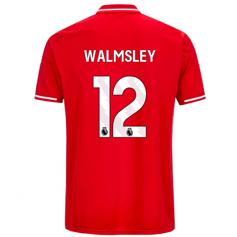 DanxenキッズJoseph Walmsley#12レッド ホワイトホームシャツ2025/26ジャージーユニフォーム