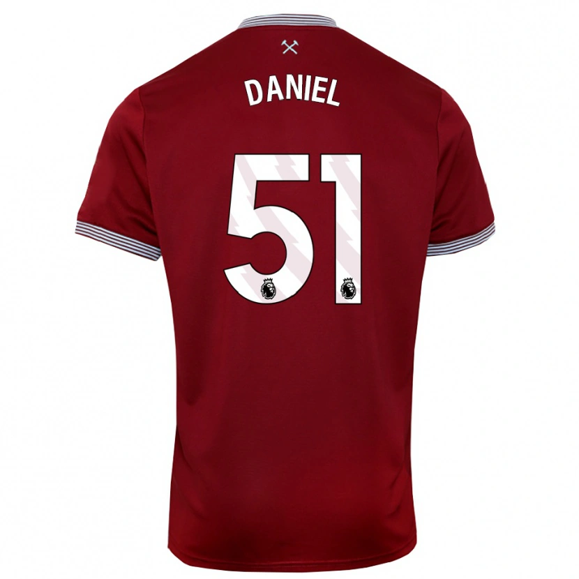 Danxenキッズダニエル・チェスターズ#51バーガンディ ホワイトホームシャツ2025/26ジャージーユニフォーム