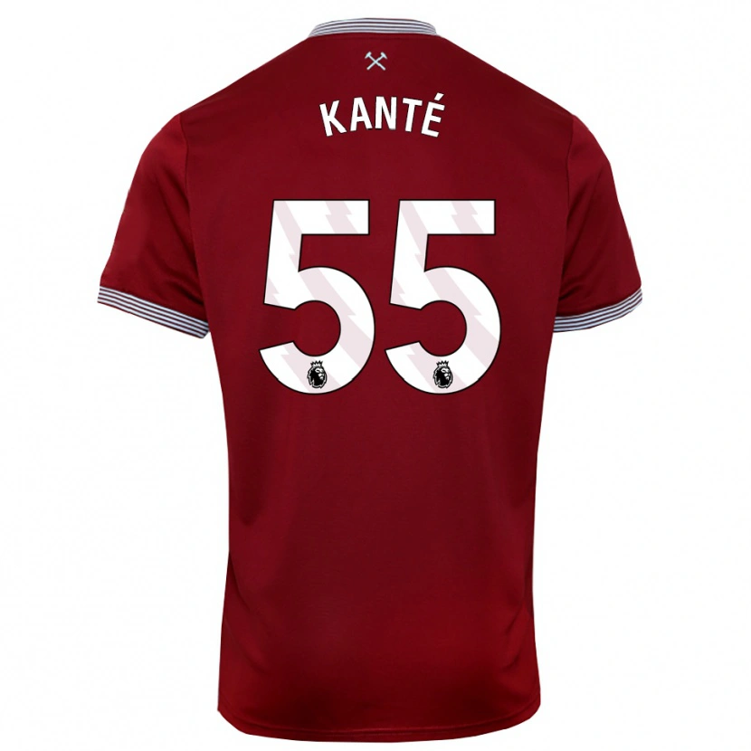 DanxenキッズMohamadou Kanté#55バーガンディ ホワイトホームシャツ2025/26ジャージーユニフォーム