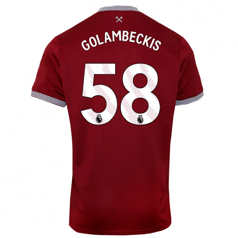DanxenキッズAiridas Golambeckis#58バーガンディ ホワイトホームシャツ2025/26ジャージーユニフォーム