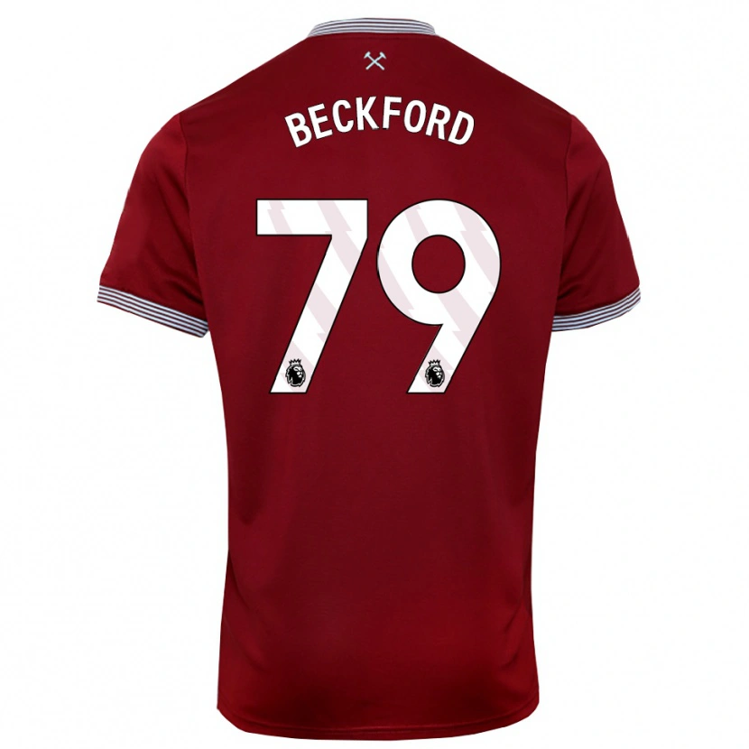 Danxenキッズルイス・ベックフォード#79バーガンディ ホワイトホームシャツ2025/26ジャージーユニフォーム