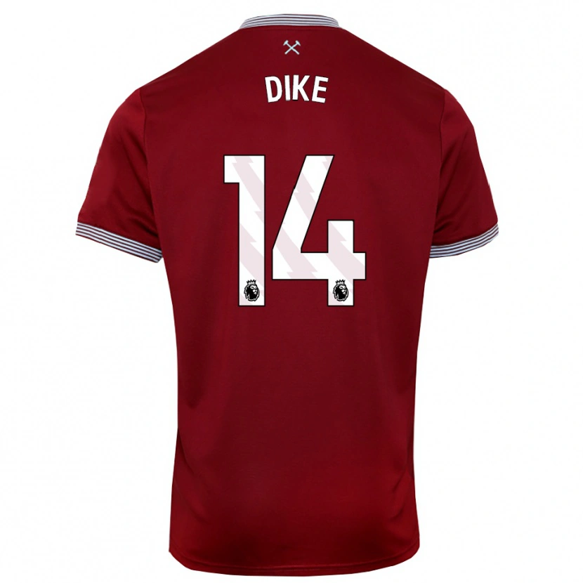 DanxenキッズLewis Dike#14バーガンディ ホワイトホームシャツ2025/26ジャージーユニフォーム