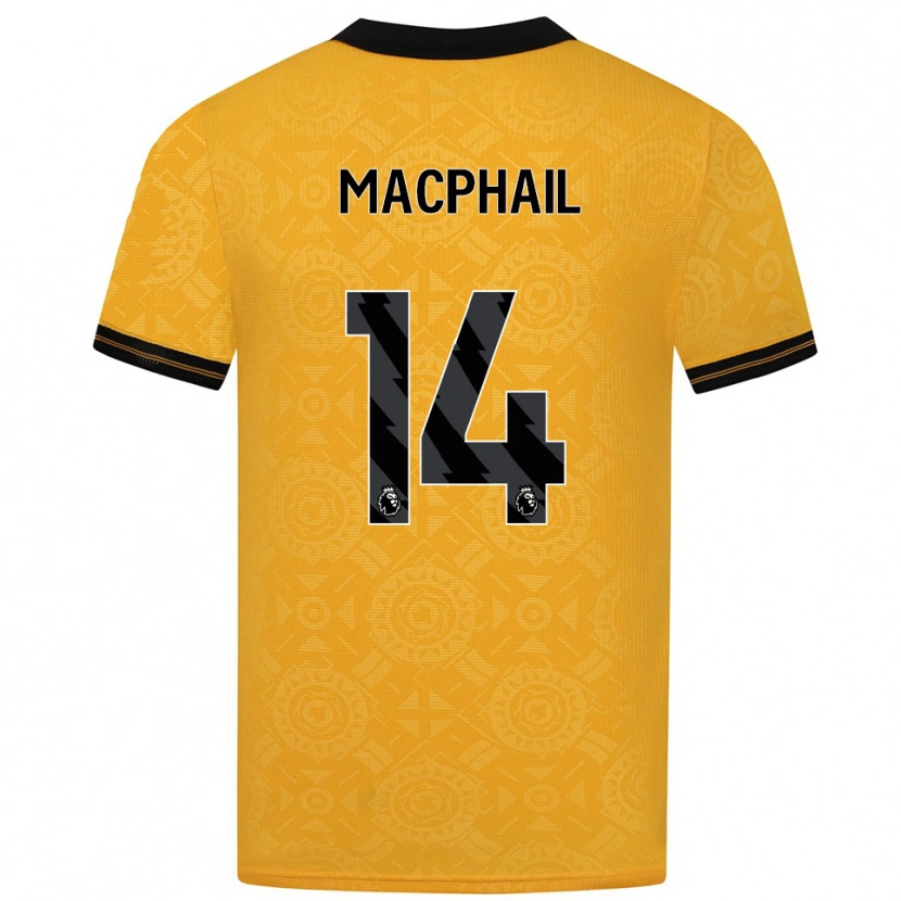 DanxenキッズMartha Macphail#14イエロー ブラックホームシャツ2025/26ジャージーユニフォーム