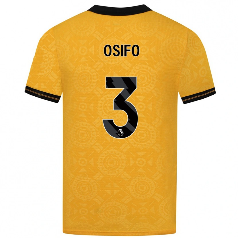 DanxenキッズDavid Osifo#3イエロー ブラックホームシャツ2025/26ジャージーユニフォーム
