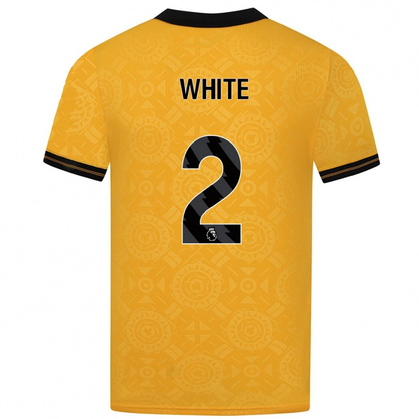 DanxenキッズAlfie White#2イエロー ブラックホームシャツ2025/26ジャージーユニフォーム