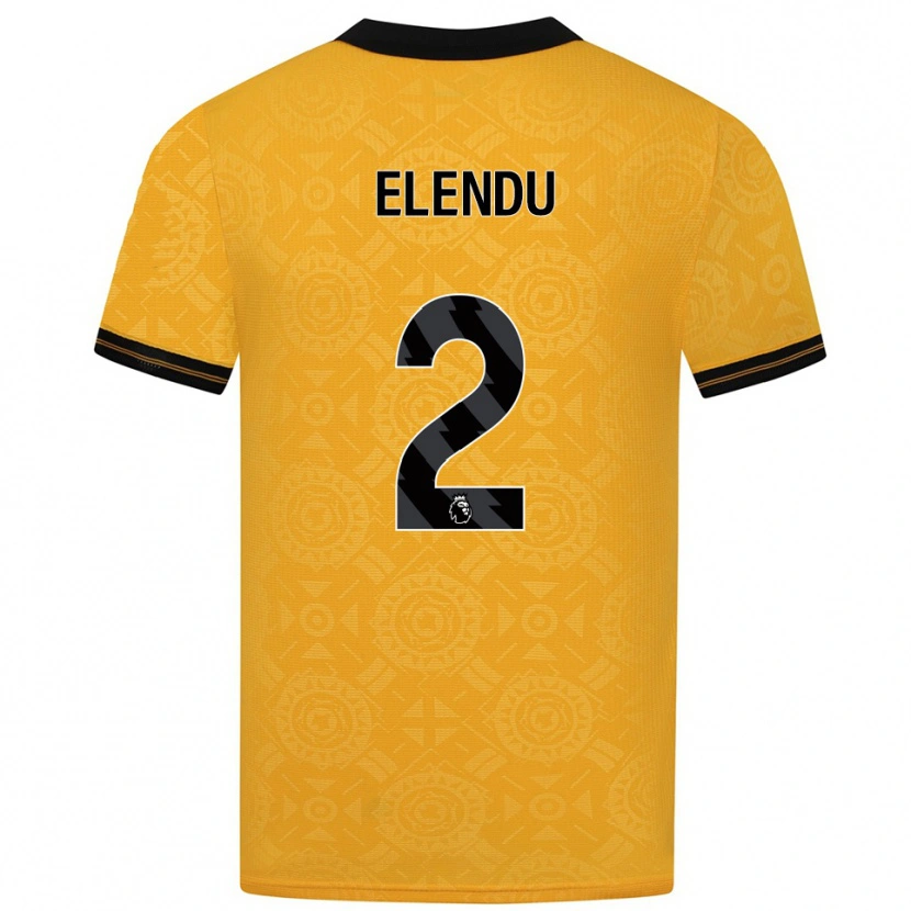DanxenキッズElvis Elendu#2イエロー ブラックホームシャツ2025/26ジャージーユニフォーム