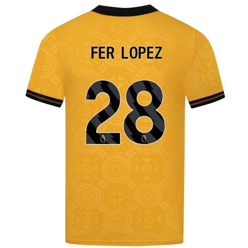Danxenキッズフェルナンド・ロペス・ゴンサレス#28イエロー ブラックホームシャツ2025/26ジャージーユニフォーム