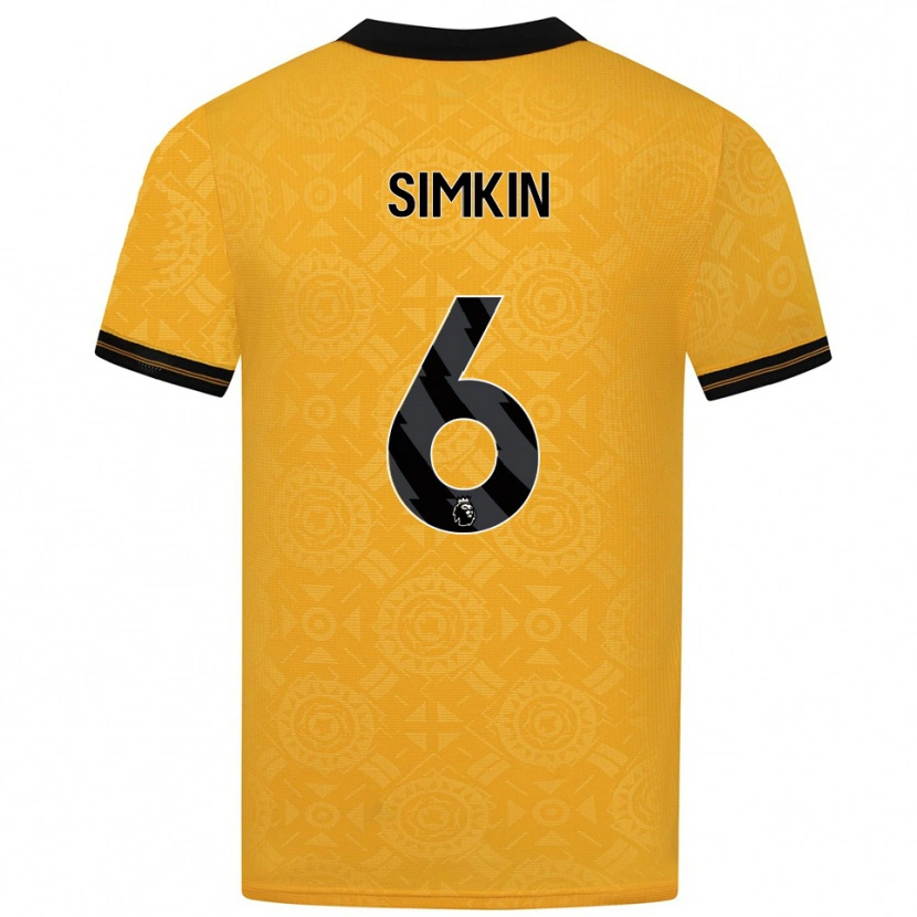 Danxenキッズリリー・シムキン#6イエロー ブラックホームシャツ2025/26ジャージーユニフォーム