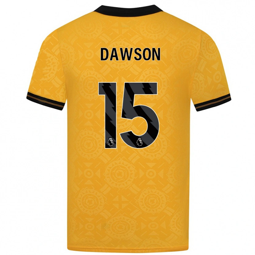 Danxenキッズクレイグ・ドーソン#15イエロー ブラックホームシャツ2025/26ジャージーユニフォーム