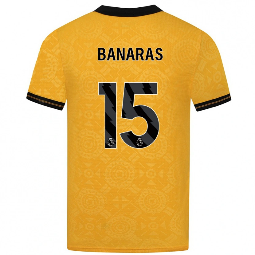 Danxenキッズレイラ・バナーラス#15イエロー ブラックホームシャツ2025/26ジャージーユニフォーム