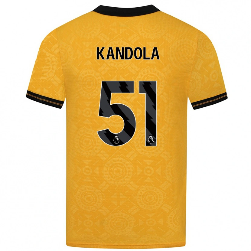 DanxenキッズKam Kandola#51イエロー ブラックホームシャツ2025/26ジャージーユニフォーム