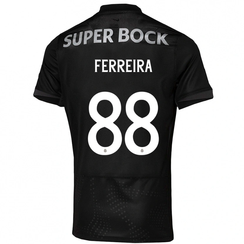 DanxenキッズTiago Ferreira#88ブラック ホワイトアウェイシャツ2025/26ジャージーユニフォーム