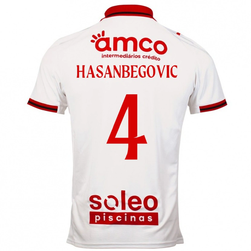 DanxenキッズMelisa Hasanbegović#4ホワイト レッドアウェイシャツ2025/26ジャージーユニフォーム