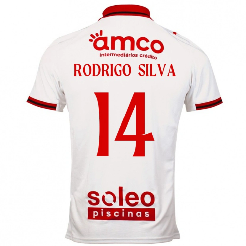 DanxenキッズRodrigo Silva#14ホワイト レッドアウェイシャツ2025/26ジャージーユニフォーム