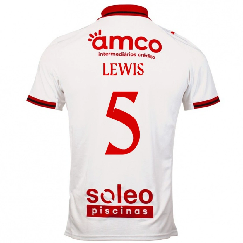 DanxenキッズLeah Lewis#5ホワイト レッドアウェイシャツ2025/26ジャージーユニフォーム