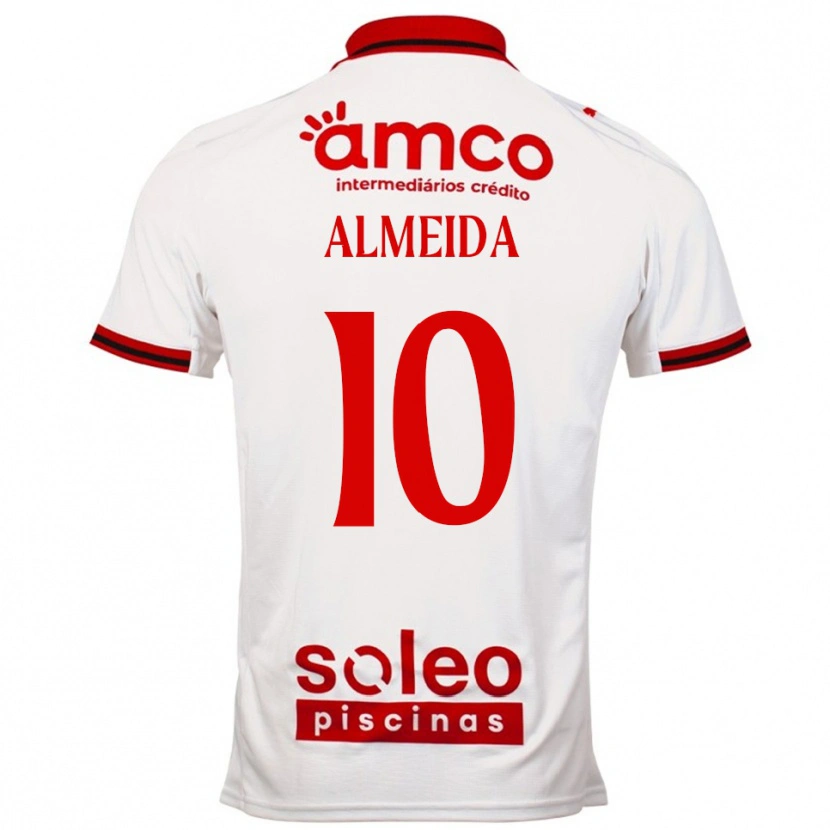 DanxenキッズVitória Almeida#10ホワイト レッドアウェイシャツ2025/26ジャージーユニフォーム