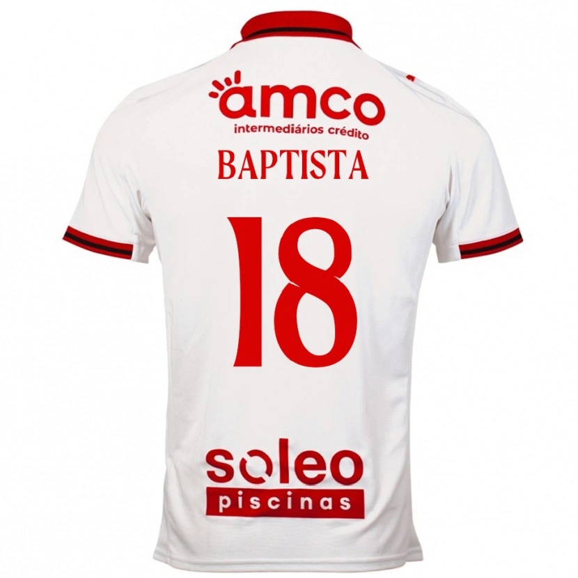 DanxenキッズTiago Baptista#18ホワイト レッドアウェイシャツ2025/26ジャージーユニフォーム