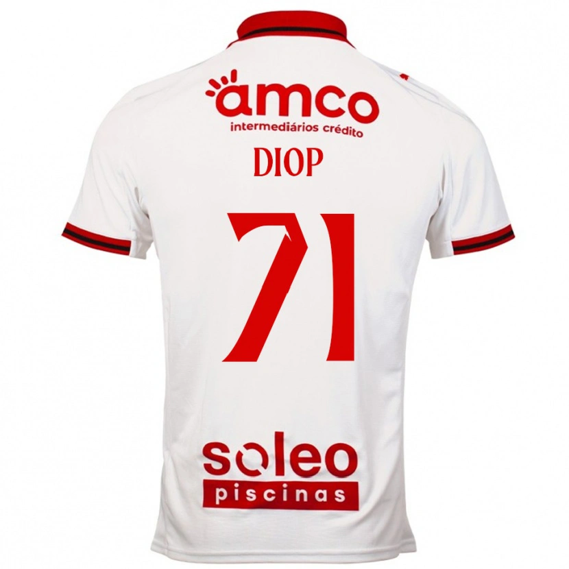 DanxenキッズMamadou Diop#71ホワイト レッドアウェイシャツ2025/26ジャージーユニフォーム