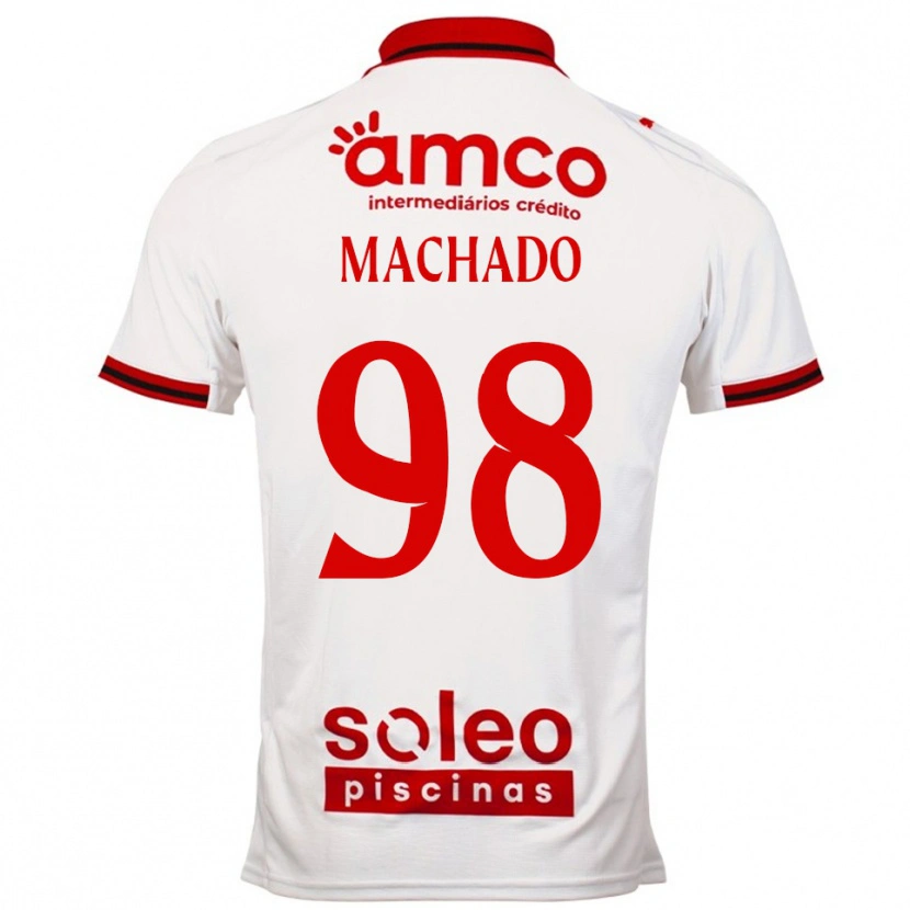 DanxenキッズGonçalo Machado#98ホワイト レッドアウェイシャツ2025/26ジャージーユニフォーム