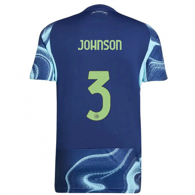 DanxenキッズJinairo Johnson#3ネイビー スカイブルーアウェイシャツ2025/26ジャージーユニフォーム