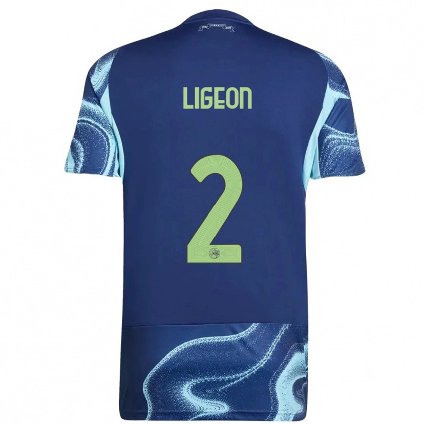 DanxenキッズRuben Ligeon#2ネイビー スカイブルーアウェイシャツ2025/26ジャージーユニフォーム