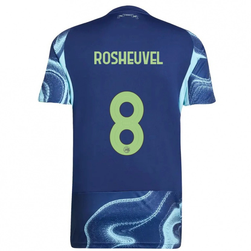 DanxenキッズDarren Rosheuvel#8ネイビー スカイブルーアウェイシャツ2025/26ジャージーユニフォーム