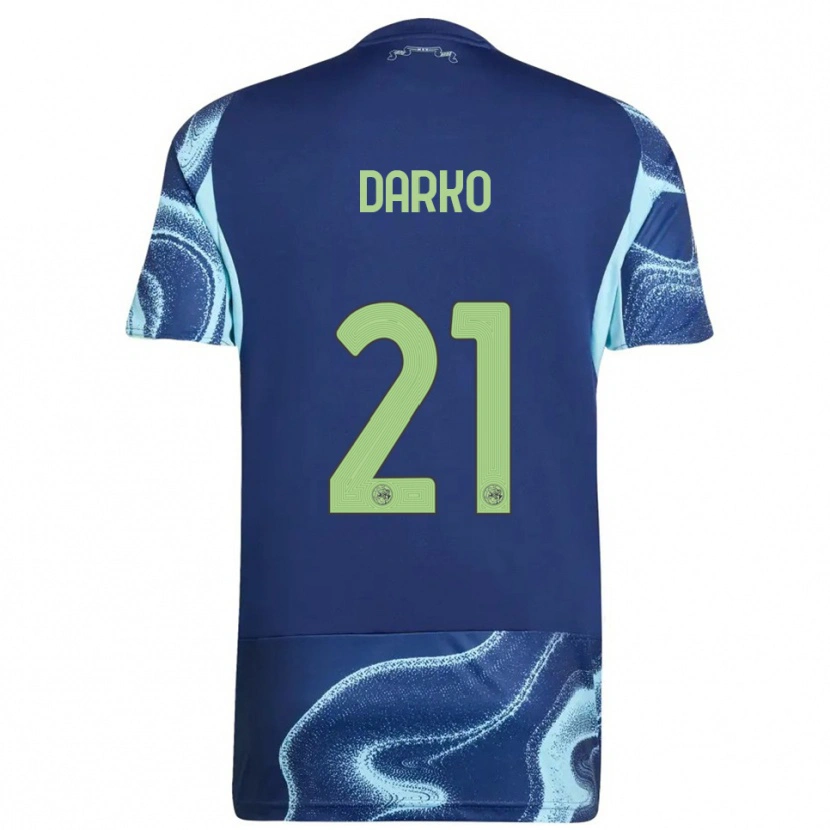 DanxenキッズDenzel Darko#21ネイビー スカイブルーアウェイシャツ2025/26ジャージーユニフォーム