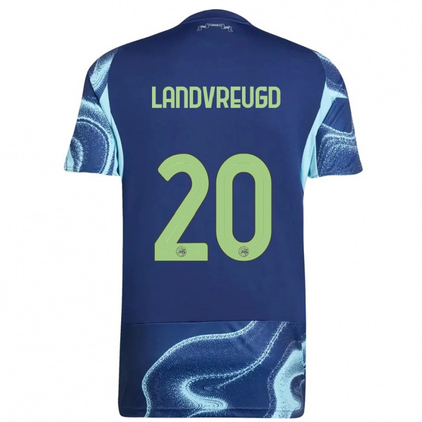 DanxenキッズNafairon Landvreugd#20ネイビー スカイブルーアウェイシャツ2025/26ジャージーユニフォーム