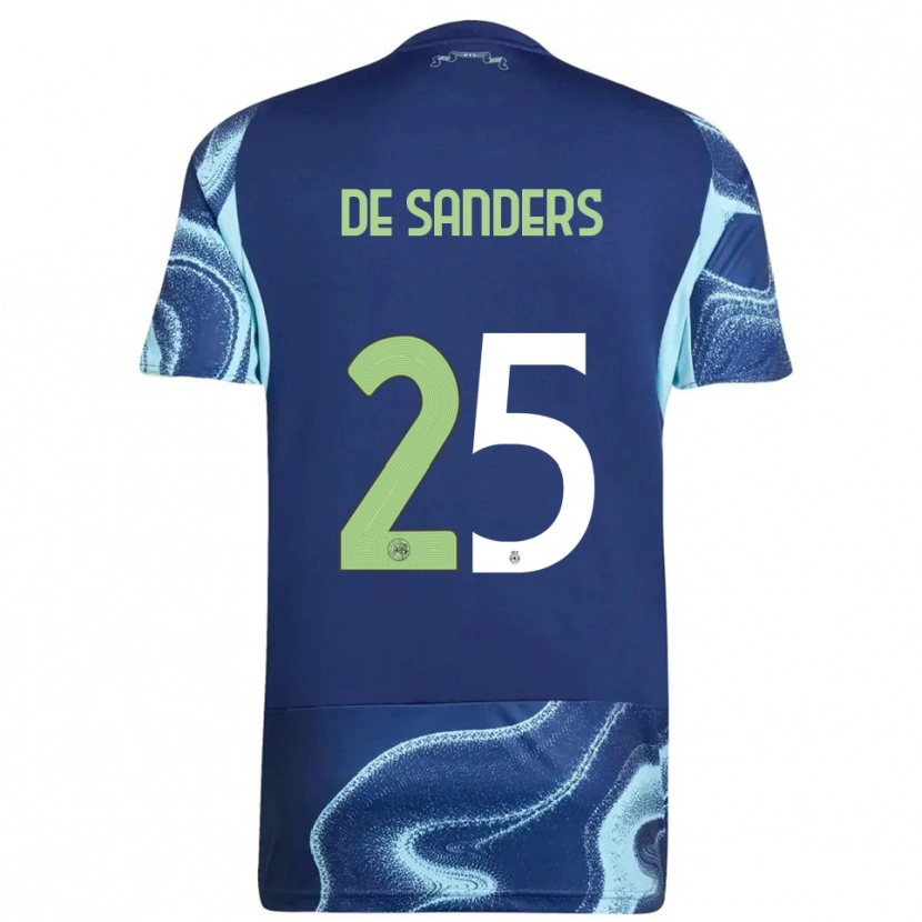 Danxenキッズケイ・リー・デ・サンダース#25ネイビー スカイブルーアウェイシャツ2025/26ジャージーユニフォーム