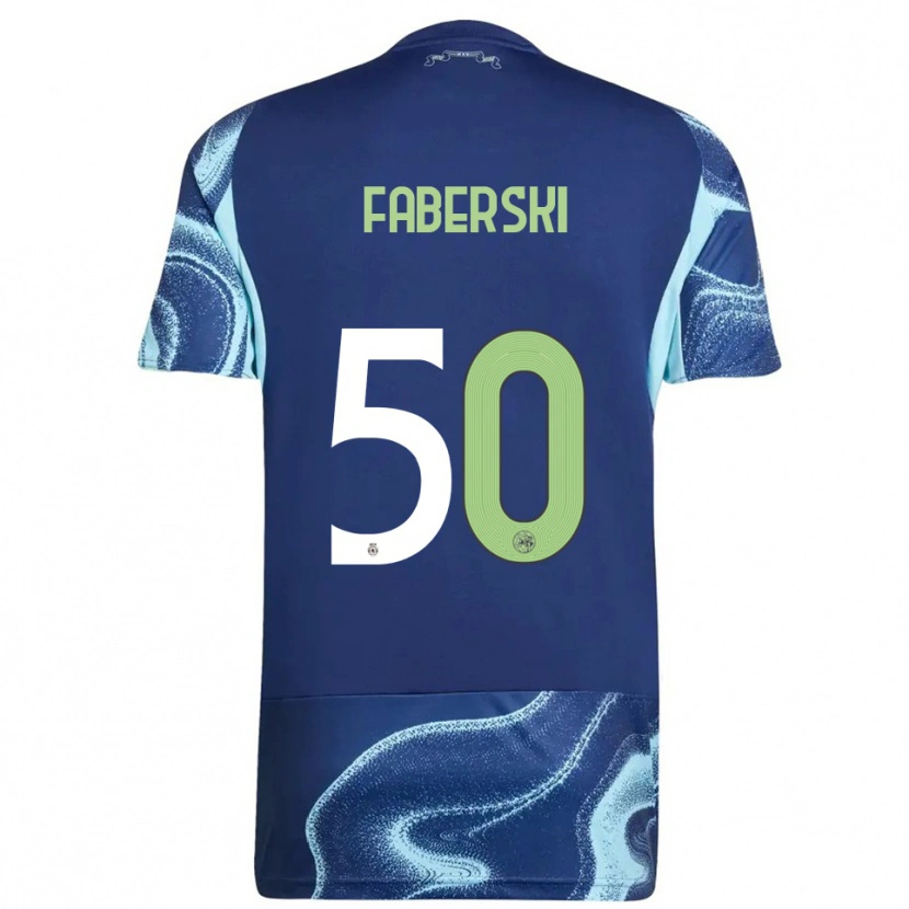 Danxenキッズヤン・ファベルスキー#50ネイビー スカイブルーアウェイシャツ2025/26ジャージーユニフォーム