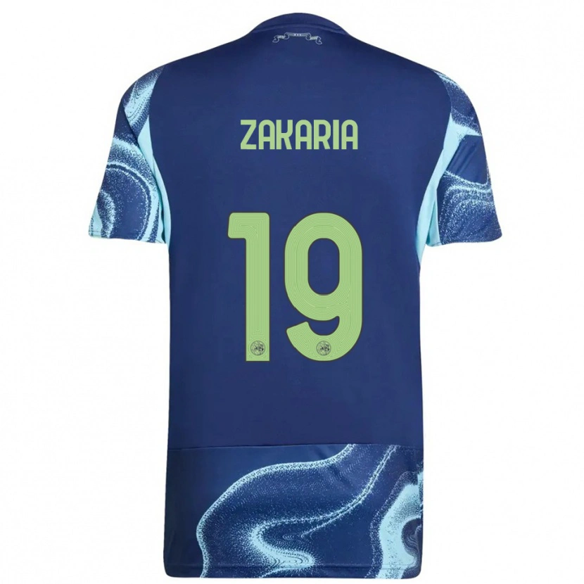 DanxenキッズZakaria Ouazane#19ネイビー スカイブルーアウェイシャツ2025/26ジャージーユニフォーム