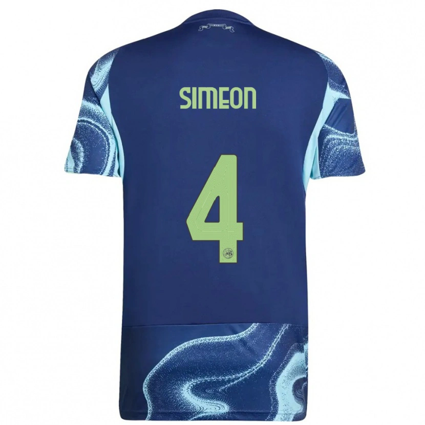 DanxenキッズJeshurun Simeon#4ネイビー スカイブルーアウェイシャツ2025/26ジャージーユニフォーム