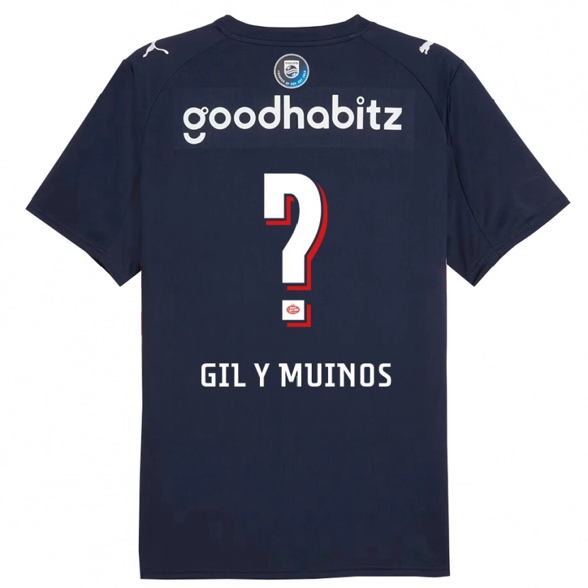 DanxenキッズYael Gil Y Muinos#0ネイビー ホワイトアウェイシャツ2025/26ジャージーユニフォーム