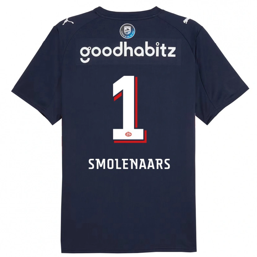DanxenキッズTijn Smolenaars#1ネイビー ホワイトアウェイシャツ2025/26ジャージーユニフォーム