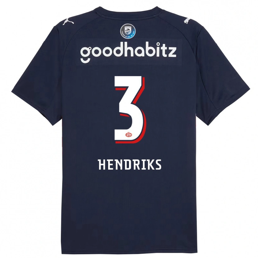 Danxenキッズグウィネス・ヘンドリックス#3ネイビー ホワイトアウェイシャツ2025/26ジャージーユニフォーム