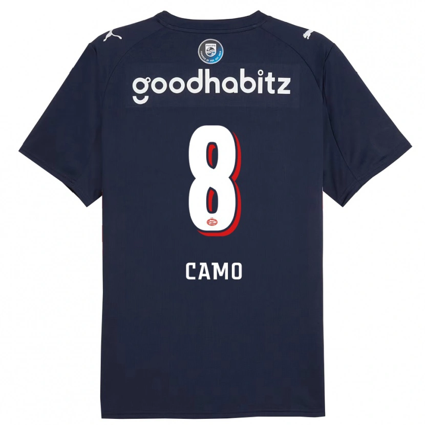 DanxenキッズAdin Camo#8ネイビー ホワイトアウェイシャツ2025/26ジャージーユニフォーム